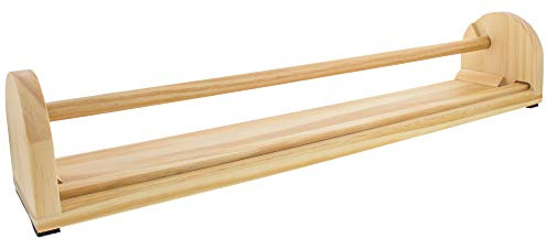 US Art Supply 18-Inch Wooden Tabletop Easel Paper Roll Holder and Dispenser - Craft Paper Roll Dispenser with Safe Tear Strip, Solid Wood Construction