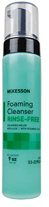 McKesson Rinse-Free Foam Cleanser with Aloe, 9 oz [1 Count] Vitamin A and E - Body Wash & Shampoo for Elderly, Hospital Grade, Cucumber Melon