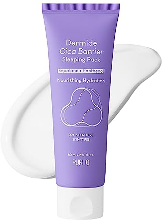 PURITO Dermide Cica Barrier Pacchetto per dormire 2.7 fl.oz 80ml ceramide e centella, crema notte, tipo sensibile, impacco idratante