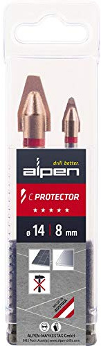 ALPEN 303002100 Bohrer-Set C Protector 2-teilig ø 8/14 mm, silber