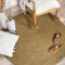 FRAAI | Home & Living Jute Teppich Rund - Fair Grün - Jute - Flachgewebe - Einfarbig - Boho, Modern - Wohnzimmer, Esszimmer, Schlafzimmer - Carpet