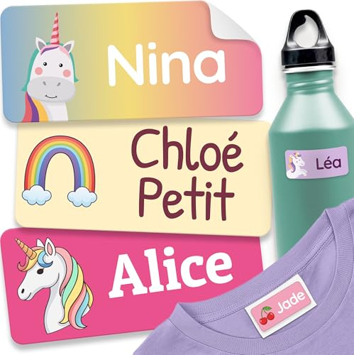 120 Stick on Name Labels for Clothes Kids - Personalised Name Tags for Clothes, School and Nursery - Waterproof and No-Iron Name Stickers for Kids