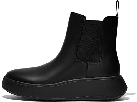F-Mode Leather Flatform Chelsea Boots
