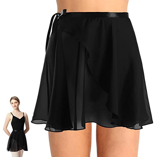 SamHeng Gonna da donna in avvolgimento da ballo, gonna da ballo in chiffon femminile, gonne avvolgenti regolabili ginnastica pattinate di balletto di addestramento per adulti adolescenti