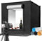 EMART Fotobox 60x60cm, Dimmbare Fotostudio Set mit 5 Produktfotokulissen und 3 Farben Licht, für Lebensmittel Schmuck Produktfotografie