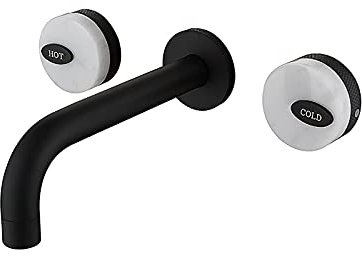 RajoNN Grifo Mezclador para Lavabo Fregadero de baño de Pared con Tres Orificios Mezclador de Agua Caliente y fría Lavabo Fregadero para Lavabo con Doble manija Tocador de