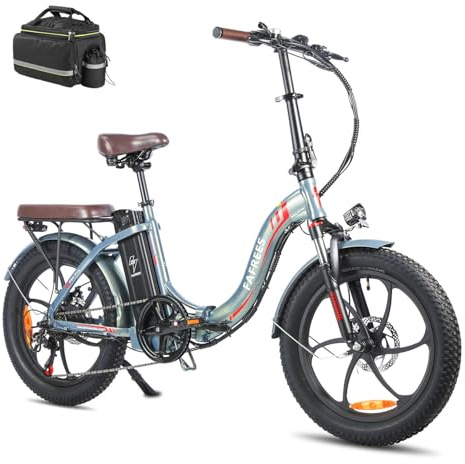 Fafrees Electric Bike, 20 Folding Electric Bikes for Adults, 43-93 Miles 36V 18Ah Automotive Grade Cells Battery, 3.0 Fat Tire Men Ladies Ebike for Beach Snow, F20 Pro Upgrade EAPC Green