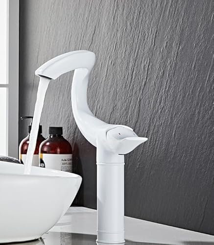 Countertop Basin hot and Cold Water Faucet, Bathroom, Toilet, Washstand, hot and Cold Water Faucet, Elegant White - high