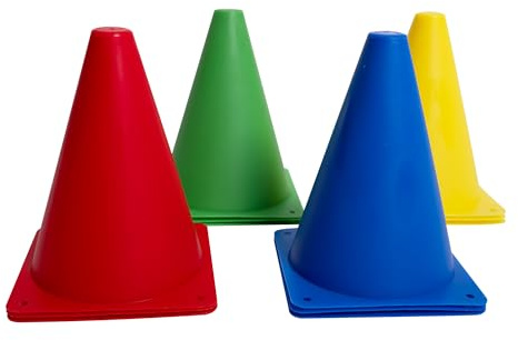 12-Markierkegel Fußbal, Hütchen Kinder Pylonen Fußball-Trainingskegel, 17,5cm Fußball Training Kegel, 4 Farbe verwendet für Kinder, Fußballsport, Reitsport, Heimfitness und Hundetraining