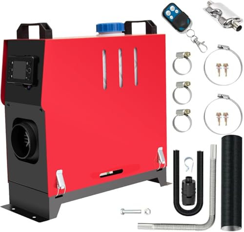 EVGTTI 8KW Diesel Lufterhitzer, 12V 8000W Dieselheizung,Luft Standheizung, Air Diesel Heizung mit Schalldämpfer, LCD Schalter für Auto RV Boote KFZ PKW LKW Wohnmobil Bus Garage (Rot)