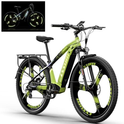 29 Vélo électrique Homme, VTT Electrique Montagne Tout-Terrain, 75Nm Off-Road Ebike Adulte, MTB Electric Bike Femme Li-Batterie Amovible 672Wh Autonomie 75-85km, Frein Disque Hydraulique (vert)