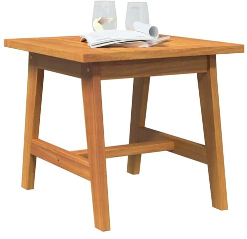 vidaXL Side Table Oil Beige 45 x 45 x 40 cm Solid Acacia Wood, Al Fresco Set, Modern Outdoor Lounge, Garden and Terrace Furniture, Rustic Wood Chairs, Relaxing Patio Seating
