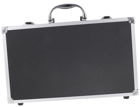 TOGEVAL Caja Organizadora Protectora para Micrófonos de Mano Estructura Multi-Slot Maletín Portátil Ligero de Aleación de Aluminio para Almacenar 2 Micrófonos, Adecuado para Sala