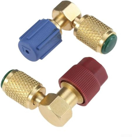 Valve de coupleur rapide, raccord A C à 90 degrés, adaptateur de mise à niveau R 12 vers R 134A, adaptateur A C haut bas, SAE /4 pouces à déconnexion rapide,