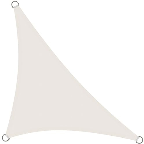 Rivenlo Tenda a Vela Ombreggiante Impermeabile Triangolare 5x5x7,1 m, Protezione Raggi UV 98% Tenda da Sole Parasole per Esterno Giardino Terrazza Balcone, Beige