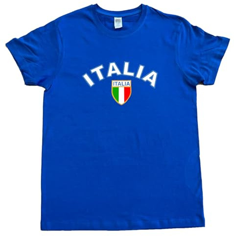 PASSAPAROLA T Shirt - Maglietta Italia Azzurra,Adulto,Stampata in Italia con Colori atossici.Cotone 100%, Girocollo,Manica Corta,Taglio Regular. (IT, Testo, 3XL, Regular, Regular)