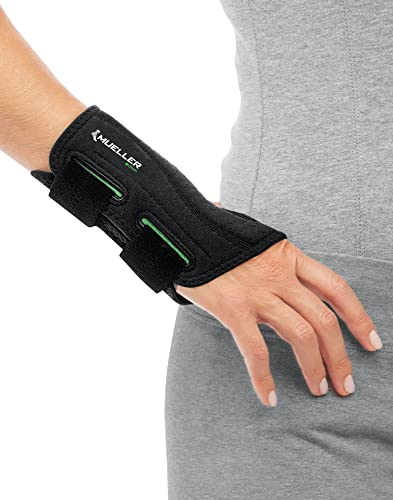Mueller Greenline Fitted Wrist Brace, Handgelenkbandage, schwarz, Gr. S/M rechts
