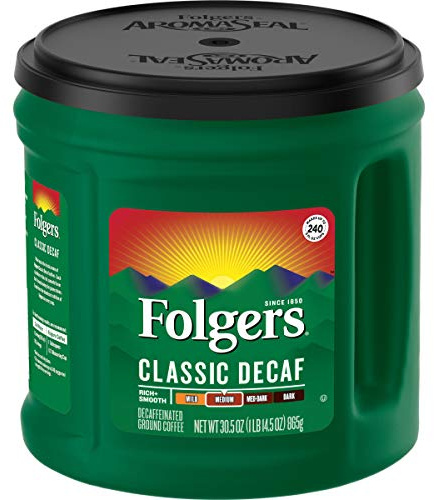 Folgers Classic Decaf Ground Coffee 865g Makes 240 cups American Import