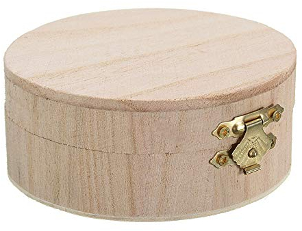 Eighty Boîte à bijoux ronde en bois - 9,8 x 9,8 x 4,3 cm