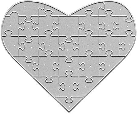 Metal Love Jigsaw Puzzle Cutting Dies, Heart Jigsaw Puzzle Die Cuts Embossing Stencils Template Mould for Card Scrapbooking and DIY Craft Album Paper Card Decor
