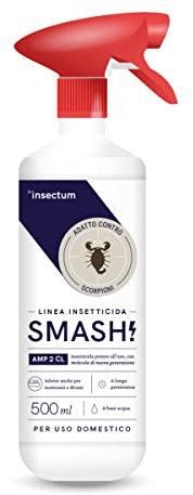 SMASH Spray Insetticida Anti Scorpioni - 1x500 ml - Veleno per Scorpioni da esterno e interno. Senza Permetrina. Istruzioni incluse