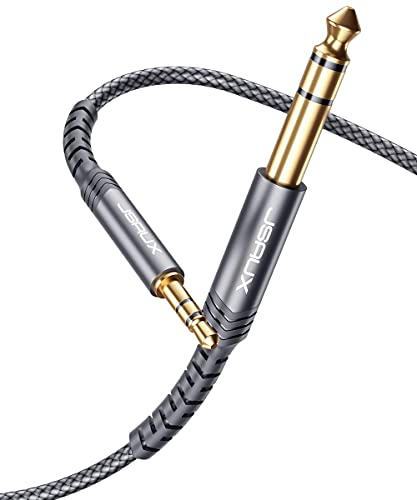 JSAUX 3.5mm Klinke auf 6.35mm Klinke Kabel-3M, Nylon Geflochten 6.35mm Klinkenstecker auf 1/8'' Aux Audio Stereo Kabel Stereo Kompatibel mit iPod, Laptop, Heimkino Gitarre Lautsprecher