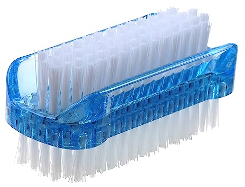 amathings Spazzola doppia mano spazzola per unghie – Nail Brush in set (1 pezzo blu) 8,5 cm – Spazzola per lavaggio a mano per bagno, WC, lavabo, officina
