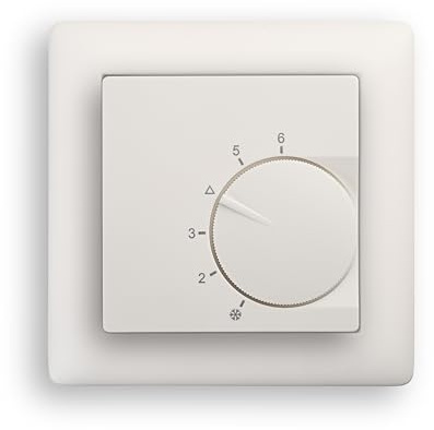 Raumtemperaturregler System Eberle unter Putz polarweiß matt mit Abdeckrahmen Serie Gira (S55 reinweiß)