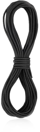Corda in gomma da 4 mm, corda in gomma da 20 m, fascia elastica nera, corda espandibile multifunzionale, elastici, cordoncino in gomma per campeggio, fai da te, stendibiancheria, bagagli