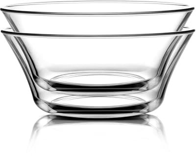 NUTRIUPS Lot de 2 saladiers en verre transparent de 22 cm, 1,7 l pour cuisine, grand bol de service, passe au lave-vaisselle et au micro-ondes