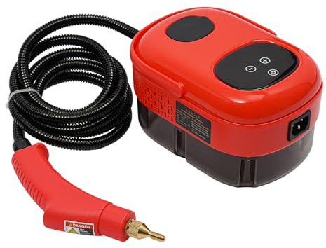 Máquina de limpieza a vapor eléctrica de 2500 W, limpiador a vapor de alta presión para una limpieza eficiente del hogar, material ABS, capacidad de 1,1 L (rojo)