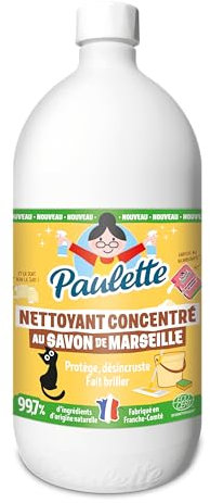 Paulette - Savon de Marseille Concentré Authentique - Dégraissant Ménager Surpuissant au Bicarbonate, Multi-Surfaces Ecocert - Fabriqué en France - 1 L