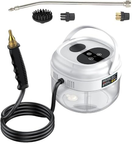 Limpiador de vapor manual (AU Plug), vapor a presión de 2500W, limpieléctrico de vapor para la cocina, muebles de automoción, piso y limpieza de coches con 3 cepillos y una barra de pulveriextendida