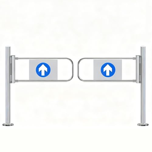 Portail Piétonnier Manuel À Ouverture À 180° Pour Supermarché,Portail Battant À Double Sens En Acier Inoxydable Métal,Fermeture Automatique Porte De Sécurité,Porte Battante D'entrée(100cmx100cm)