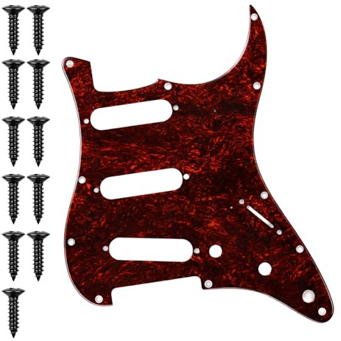 Mlifleue 11 Hole Electric Guitar Pickguard Scratch Plate, 11 Hole SSS Strat Pickguard Scratch Plate for Fender USA/Mexican Standard Stratocaster Modern Style Electric Guitar