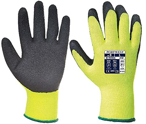 Portwest A140 Heavy Duty Thermal Grip Glove - Latex Black, Large