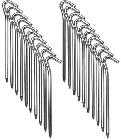 CampAir Heringe 20er Set L-Profil Zeltheringe, Bodenanker aus Ultra leichtem (16g) und extra starkem Aluminium (7071-Alu), 6mm Dicke