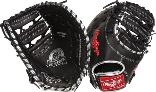 Rawlings Pro Preferred Baseball First Base Handschuh | Anthony Rizzo Muster | Linkshänder Überwurf | 32,4 cm – horizontales Stangennetz | Schwarz