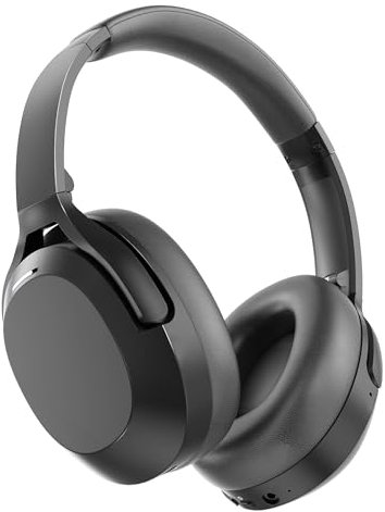 Rebocico Active Noise Cancelling Headphones, Wireless Bluetooth Over-Ear Headphone with Microphone,120H Playtime, Foldable Overhead Headphones with Deep Bass, Fast Charging for Home Travel Office