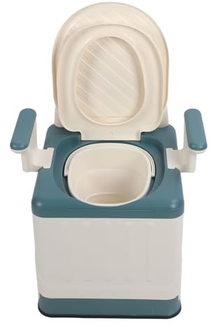 ZJchao Toilette Campeggio per Adulti, Toilette Comodino, Sedia Como Comodino Pieghevole, con Braccioli e Cuscino Morbido e Base Antiscivolo Toilette Portatile a Prova di