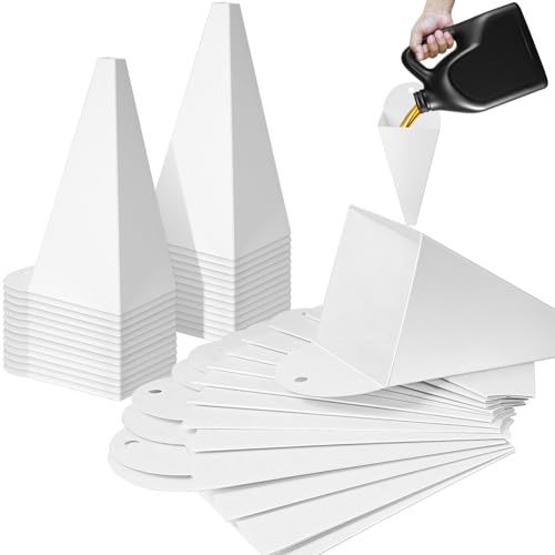 Humyoun 50 Pack Disposable Oil Funnel 8 oz Paper Oil Funnel for Motor Engine for Automotive Oils and Other Liquids