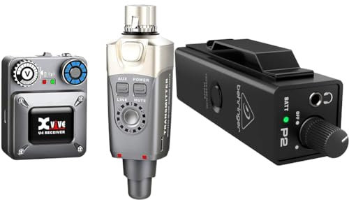 Xvive U4 In-Ear Monitor, Wireless Digital Monitor System & Behringer POWERPLAY P2 Ultra-Compact Personal In-Ear Monitor Amplifier
