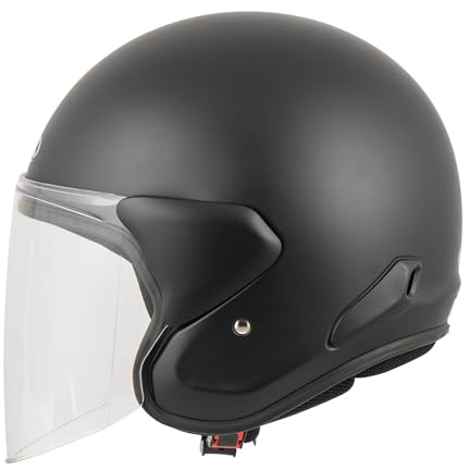 MTR DX3 Jethelm, ECE Zertifizierter Motorradhelm - Maximale Verkehrssicherheit, Robust & Komfortabel, Ideal Für Motoroller & Vespa, Ratschenverschluss, Klares Visier, XS