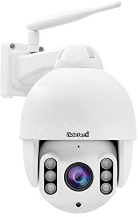 JideTech 5MP Überwachungskamera Aussen WLAN, 2.4G WiFi PTZ Dome IP Kamera Outdoor mit 5X Optischer Zoom, Auto Tracking, Infrarot Nachtsicht, 2-Wege Audio, Maximale Unterstützung Einer 512G SD Karte
