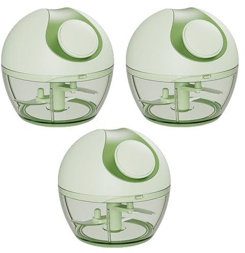 Cortador de verduras y cebollas, cortador manual de verduras, 170 ml, picadora de cebolla con cuerda, picadora de ajos, picadora universal para verduras, frutas, ajos, alimentos para bebés, 3 unidades