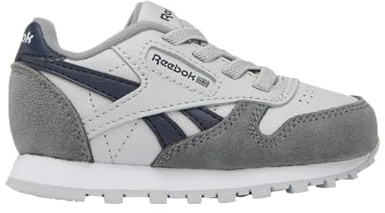 Reebok Baskets Classiques en Cuir Unisexe pour Enfant, Grey4 Grey1 Vectornavy, 33 EU