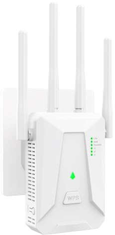 Susmnan Ripetitore WiFi Potente per Casa, WiFi Extender 300Mbps, 2.4GHz Velocità Single Band, 4 Antenne, 2 porte LAN, Compatibile con tutti i box Internet con porta Ethernet, Bianco