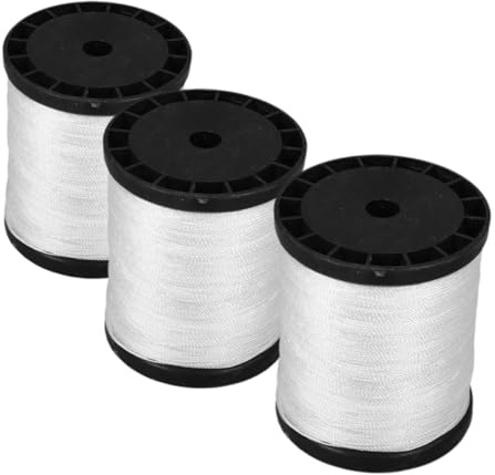 Outanaya Nylon Masonry String Line Cord for Construction Sites, Twisted Nylon Twine for Bricklaying and Outdoor Building Projects, 3 Rolls (70 Pieces, White)