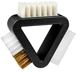 Multifunktionales, kompaktes 3-in-1-Reinigungsbürsten-Set von Kaps für Schuhe und Taschen aus Wildleder