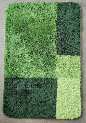 Spirella Prisco Green Mix/Grün Mix dünne Badematte 70x120cm. Florhöhe: 12mm